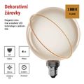 LED žiarovka DECO G130SRA / E27 / 4 W (22 W) / 220 lm / flame
