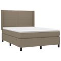 vidaXL Posteľný rám boxspring s matracom sivohned 140x200 cm látka