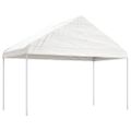 vidaXL Altánok so strechou, biely 15,61x4,08x3,22 m, polyetylén
