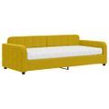 vidaXL Denná posteľ s matracom žltá 90x200 cm zamat