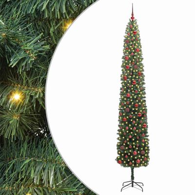 vidaXL Umelý vianočný stromček Zelená 270 cm PVC, oceľ a plast
