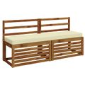vidaXL Vankúš na lavičku SOEST 100% polyester Krémová 140 x 40 x 8 cm