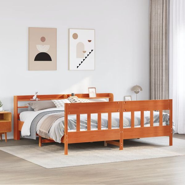 vidaXL Posteľ bez matraca voskovo hnedá 180x200 cm masívna borovica
