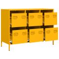 vidaXL Komoda horčicovožltá 101,5x39x73,5 cm oceľ valcovaná za studena