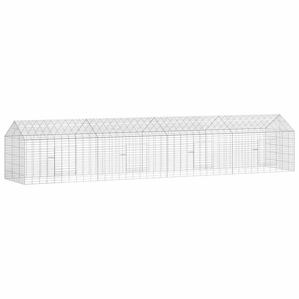vidaXL Klietka pre králiky Strieborná 400 x 78 x 78 cm