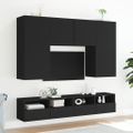 vidaXL TV nástenné skrinky 2 ks čierne 80x30x30 cm kompozitné drevo