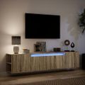 vidaXL TV nástenná skrinka s LED svetlami dub sonoma 180x31x39,5 cm