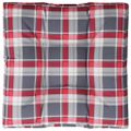 vidaXL Podložka na paletový nábytok, červené kocky 80x80x12 cm, látka