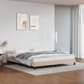 vidaXL Posteľný rám s čelom bez matraca kapučínový 180x200 cm