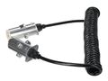 Propojovací spirálový kábel 7pin typ S TRAILER CABLE 12, kovová zástrčka, 24V, 3,5 m SIXTOL