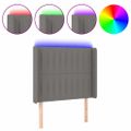 vidaXL Čelo postele s LED tmavosivé 103x16x118/128 cm látka