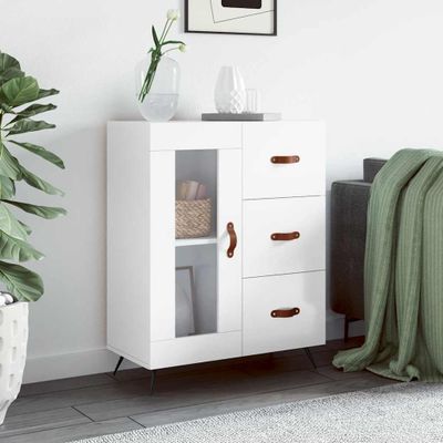 vidaXL Komoda lesklá biela 69,5x34x90 cm spracované drevo