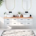 vidaXL Kúpeľňová doska bledohnedá 180x50x(2-4) cm ošetrený masív