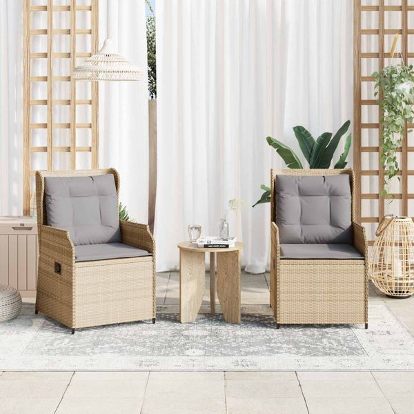 vidaXL Záhradná lavička 2 pcs Béžová polyratan