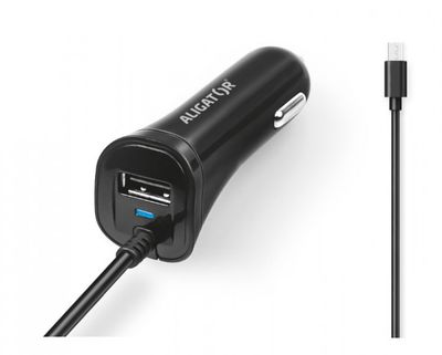 Aligátor nab. do auta 2xUSB výstupom 2,4A, čierna