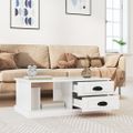 vidaXL Konferenčný stolík lesklý biely 90x50x35 cm kompozitné drevo