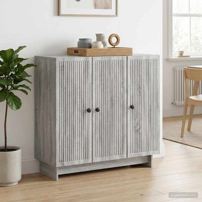 vidaXL Servírovacia skriňa Sivá sonoma 89 x 34,5 x 80 cm