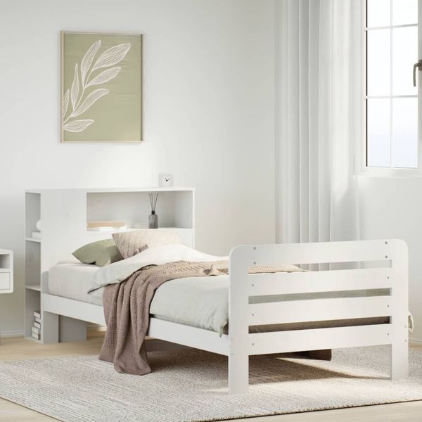 vidaXL Posteľ bez matraca biela 90x190 cm masívna borovica