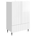 vidaXL Servírovacia skriňa Biela s vysokým leskom 66 x 34,5 x 97 cm