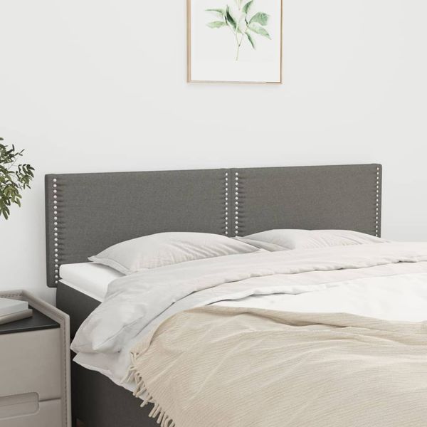 vidaXL Čelá postele 2 ks tmavosivé 72x5x78/88 cm látka