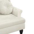 vidaXL Lavica s vankúšmi krémová 120,5x65x75 cm zamat