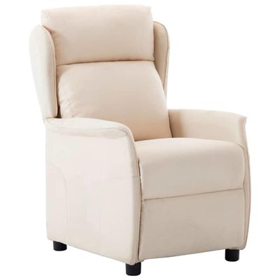 vidaXL Polohovacie kreslo Krémová 66,5 x 94 x 101,5 cm Polyester
