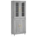 vidaXL Vysoká skrinka sivý dub sonoma 69,5x34x180 cm spracované drevo