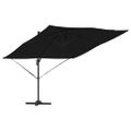 vidaXL Roma Parasol Čierna 286 x 284 x 265 cm Hliník a polyester