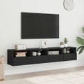 vidaXL TV nástenné skrinky 2 ks čierne 80x30x30 cm kompozitné drevo