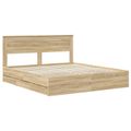 vidaXL Rám postele Sonoma dub 200 x 200 cm Inžinierske drevo