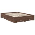 vidaXL Rám postele Hnedý dub a striebro 140 x 200 cm Kompozitné drevo