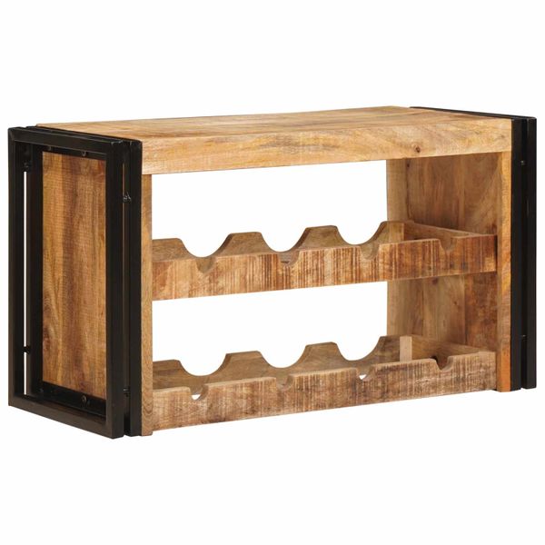 vidaXL Regál na víno Hnedá 80 x 45 x 33 cm Masívne hrubé mango drevo