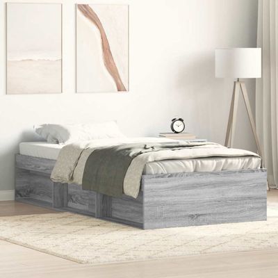 vidaXL Posteľný rám sivý sonoma 75x190 cm malé jednolôžko