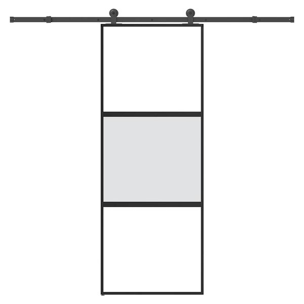 vidaXL Posuvné dvere s kovaním 76x205 cm tvrdené sklo a hliník úzke