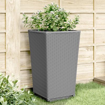vidaXL Záhradné kvetináče 4 ks, svetlosivé 32,5x32,5x57 cm, PP