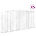 vidaXL Oblúkové gabiónové koše 5ks 400x30x180/200cm pozinkované železo