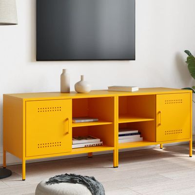 vidaXL TV skrinky 2 ks horčicovo-žlté 68x39x50,5 cm oceľ