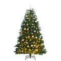 vidaXL Umelý výklopný vianočný stromček 300 LED a sada gúľ 180 cm