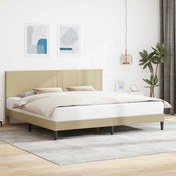 vidaXL Rám postele Svetlozelená šedá 180 x 200 cm Kordúrová tkanina