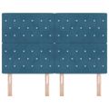 vidaXL LED hlavová doska s LED pásikmi Tmavomodrá 160 cm Zamat