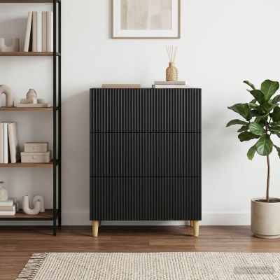 vidaXL Zásuvkový kabinet 66 x 34,5 x 90 cm Kompozitné drevo Čierna