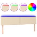vidaXL Čelo postele s LED krémové 180x5x78/88 cm látka