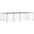 vidaXL 20-panelová klietka pre domáce zvieratá čierna 140x70x35 cm oceľ