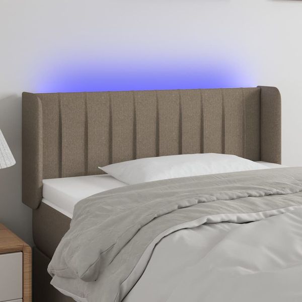vidaXL Čelo postele s LED sivohnedé 83x16x78/88 cm látka