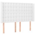 vidaXL Boxspring posteľ s matracom a LED biela 140x200 cm umelá koža