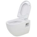 vidaXL Keramické závesné WC so skrytou vrchnou nádržou čierne
