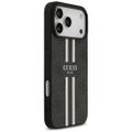 Puzdro Guess 4G s potlačou pruhov MagSafe pre iPhone 17 Pro Max čierne