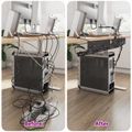 vidaXL Úložný box na káble pod stôl 2 ks Čierna 44 x 11,5 x 13,5 cm