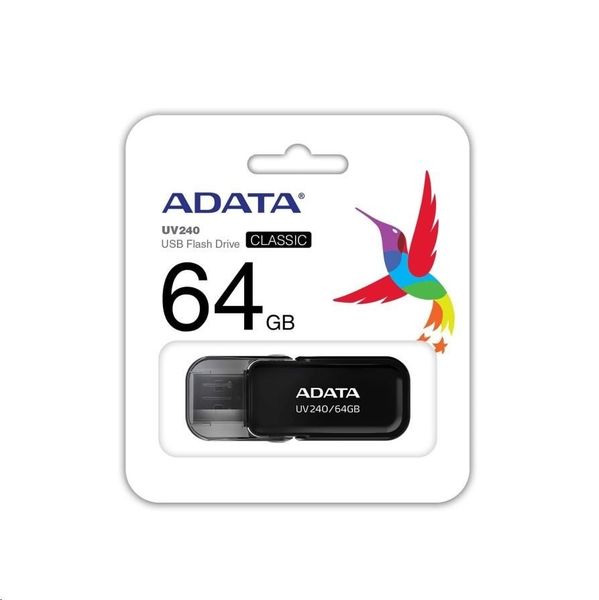 ADATA USB kľúč UV240 64GB čierna (AUV240-64G-RBK) vhodné pre potlač