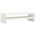 vidaXL Stojan na monitor biely (52-101)x22x14 cm masívna borovica